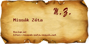 Missák Zéta névjegykártya